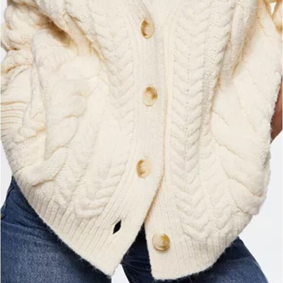 Mango MNG Ivory Cardigan Rope Size Medium - Picture 6 of 10